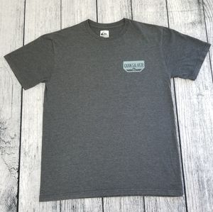 Quiksilver Dark Grey & Blue Logo Tee